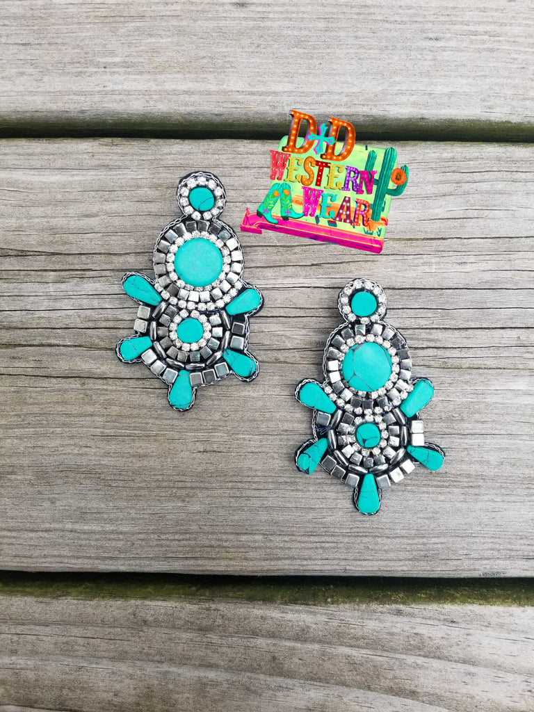 THE JESSIE JAMES TURQ EARRINGS