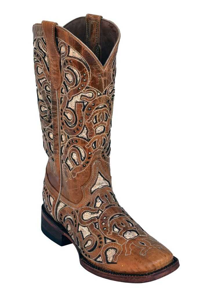 LADIES HORSESHOE ANTIQUE SADDLE S-TOE