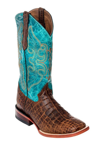 Print Belly Crocodile Brown/Turq.