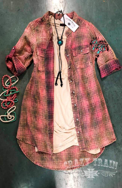DOLLY PINK PLAID TUNIC
