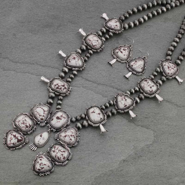 Western Style Squash Blossom Necklace Set