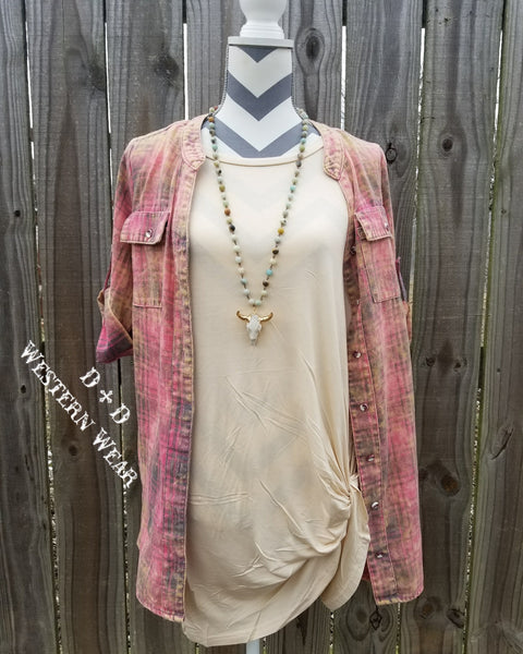 DOLLY PINK PLAID TUNIC