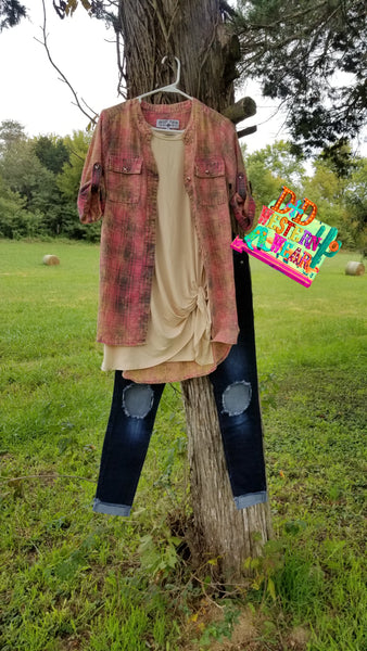 DOLLY PINK PLAID TUNIC